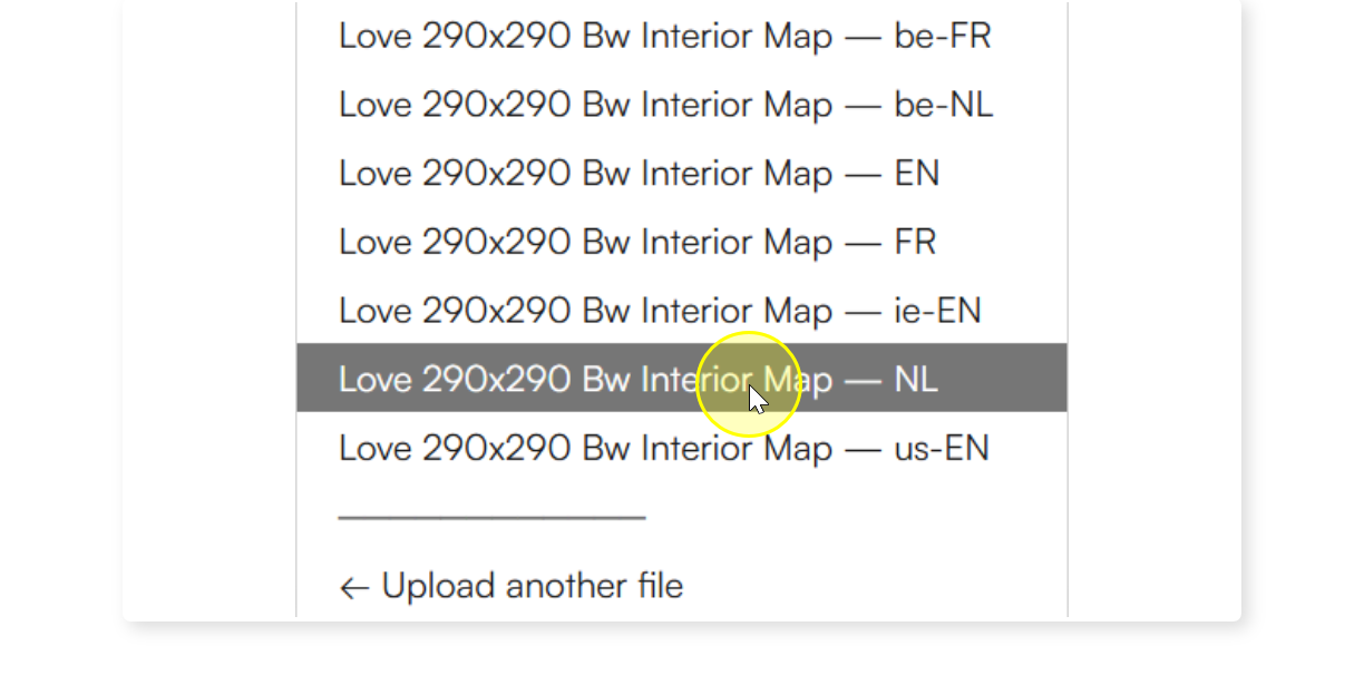Selecting a language variant from the dropdown (step 9)